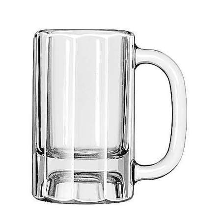 LIBBEY Libbey 10 oz. Paneled Clear Glass Beer Mug, PK12 5019
